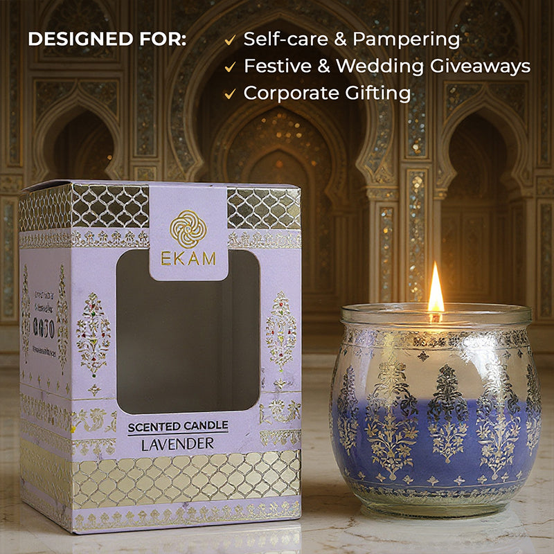 Lavender Scented Jar Candle, 28.5 g| Festive Sheesh Mahal Collection, 2025-26