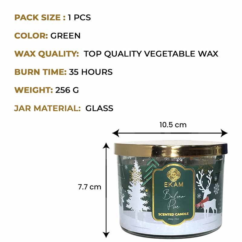 Balsam Pine 3 Wick Scented Christmas Candle (256 g)