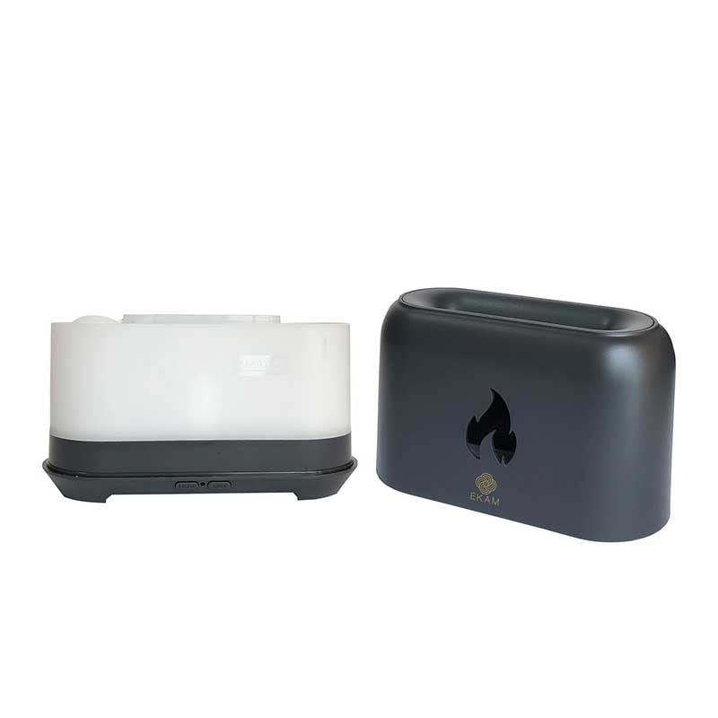 YX 1807 Dark Grey Wooden Flame Aroma Diffuser