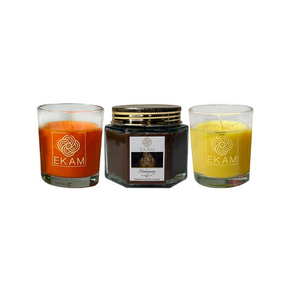 3 Pack Candle Gift Set |  Mandarin, Mahogany  &amp; Lemon