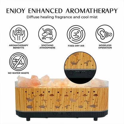 YX2221Y-Stone-Lightwood Flame Aroma Diffuser