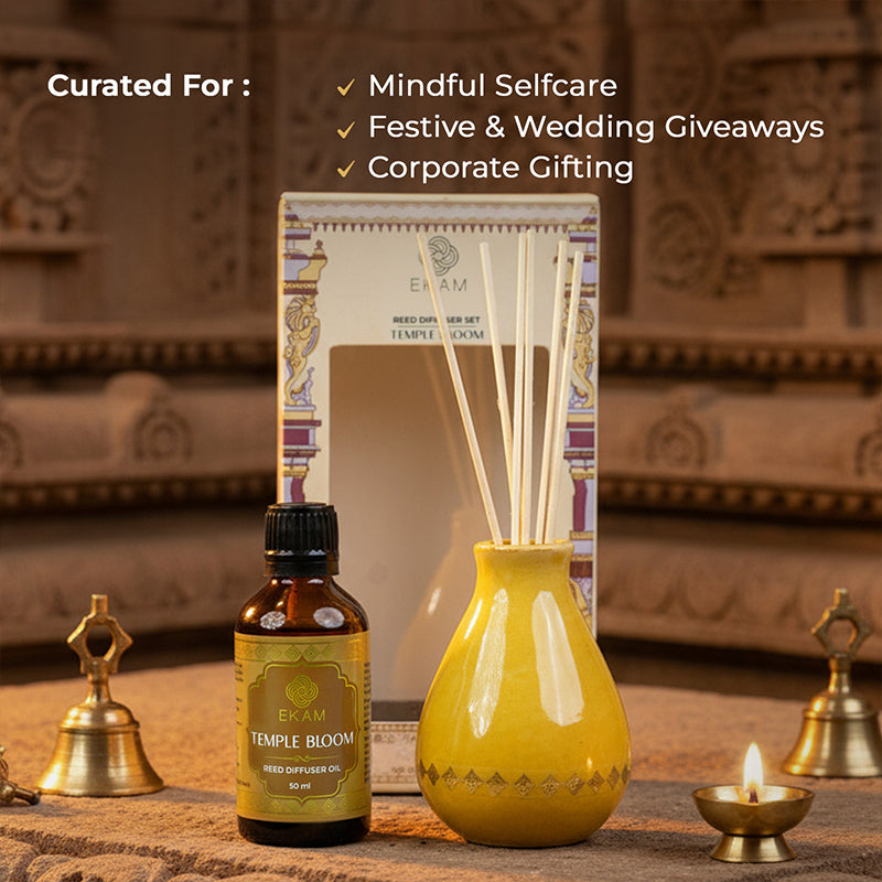 Temple Bloom Reed Diffuser Gift Set| Festive Stone Palace Collection, 2025-26