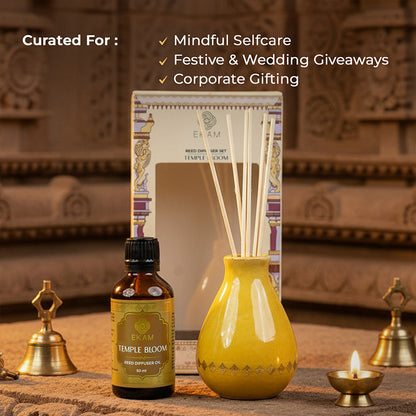 Temple Bloom Reed Diffuser Gift Set| Festive Stone Palace Collection, 2025-26
