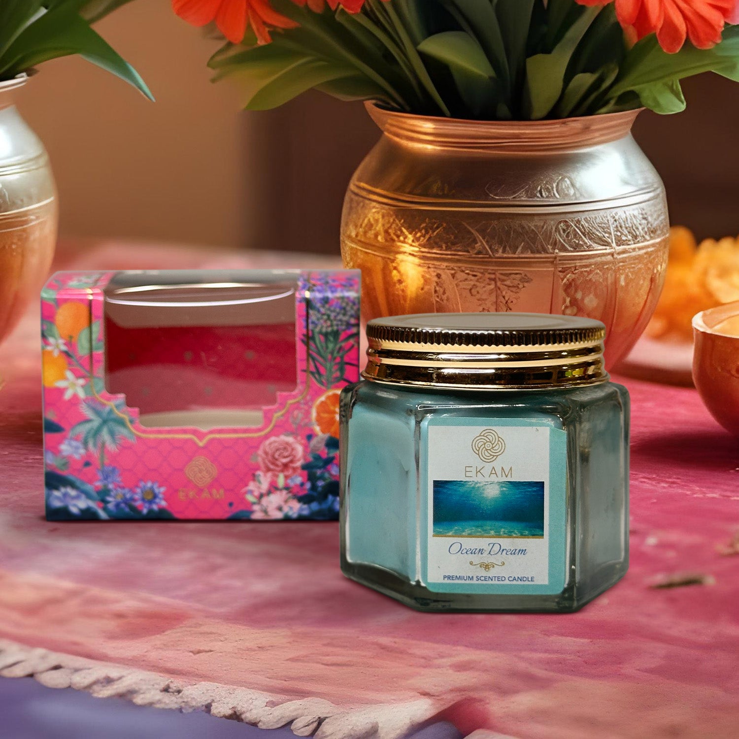 EKAM Ocean Dream Scented Hexa Jar Candle