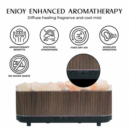 YX2221Y-Stone-Black Flame Aroma Diffuser
