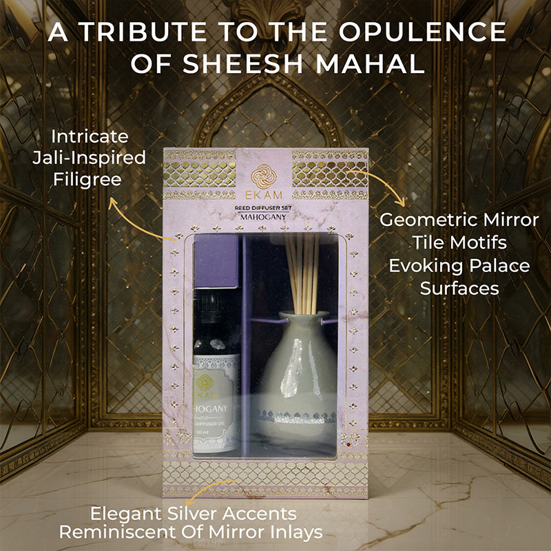 Mahogany Scented Reed Diffuser Set | Festive Sheesh Mahal Collection, 2025-26
