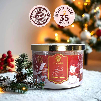 Apple Cinnamon 3 Wick Scented Christmas Candle (256 g)