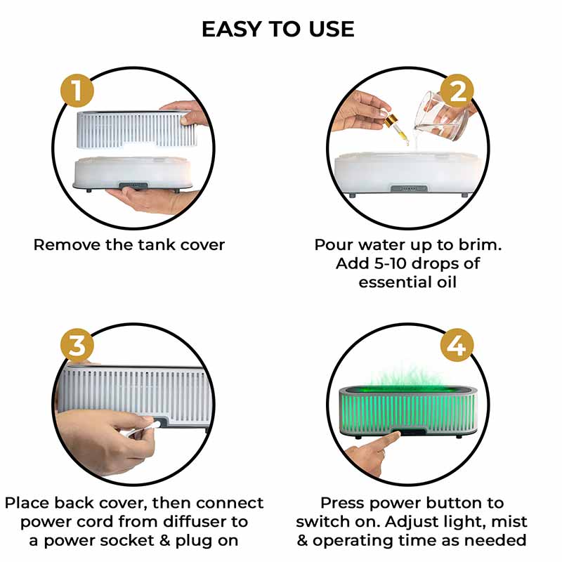 YX1623-White Flame Aroma Diffuser