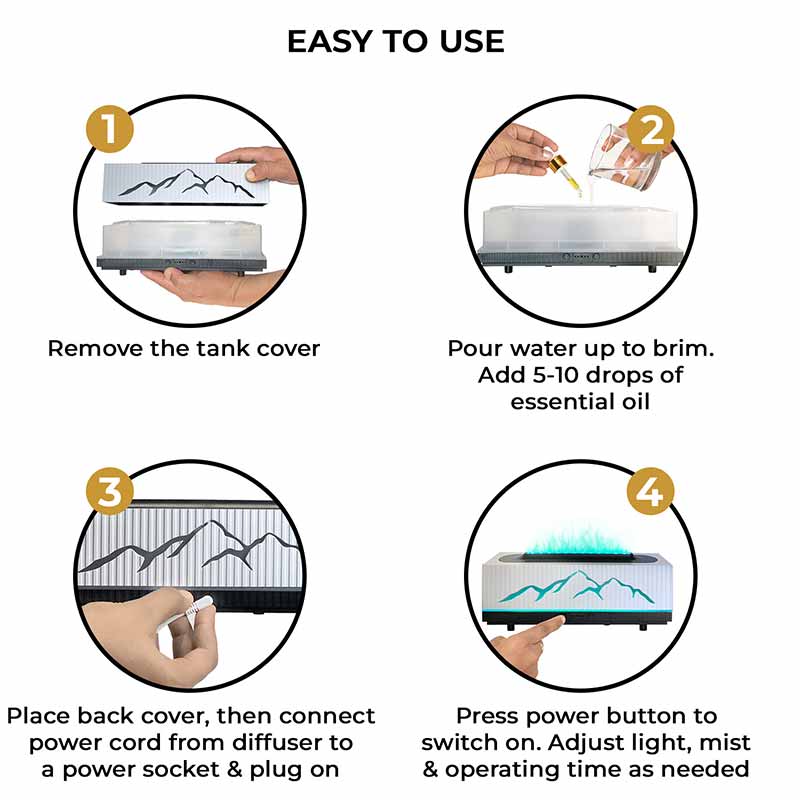 YX2201S-White Flame Aroma Diffuser