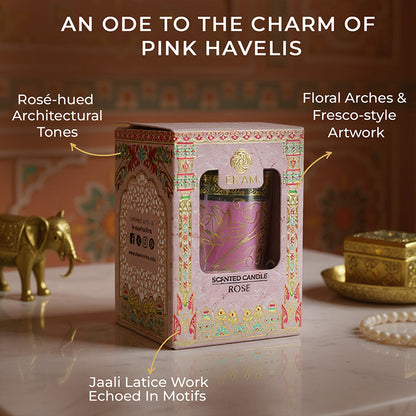 Rose Scented Votive Candle, 43 g| Festive Pink Haveli Collection, 2025-26