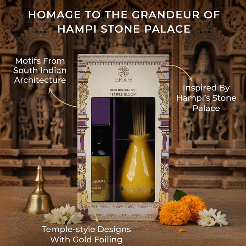 Temple Bloom Reed Diffuser Gift Set| Festive Stone Palace Collection, 2025-26