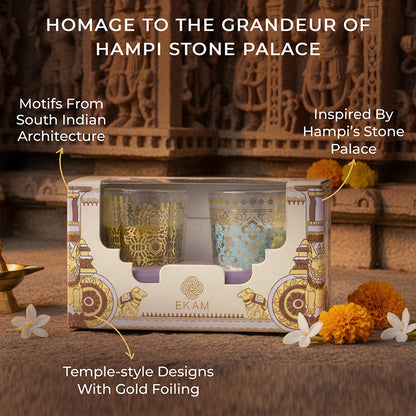 Pack of 2 Scented Votive Candles| Mogra, Temple Bloom| Festive Stone Palace Collection, 2025-26
