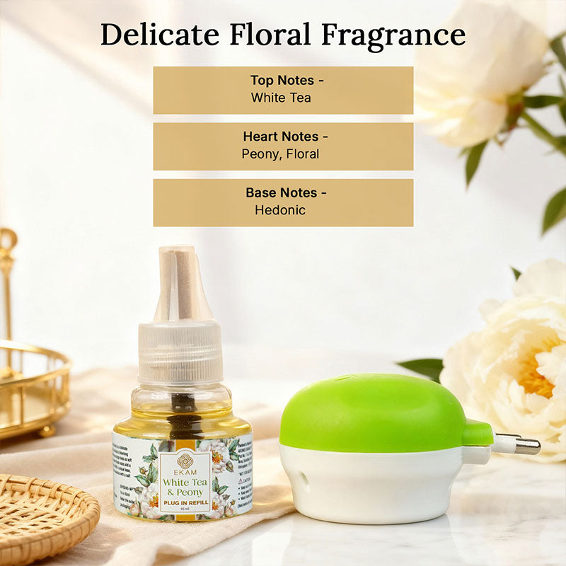 White Tea &amp; Peony Scented Plug In Air Freshener Kit
