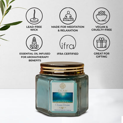 EKAM Ocean Dream Scented Hexa Jar Candle