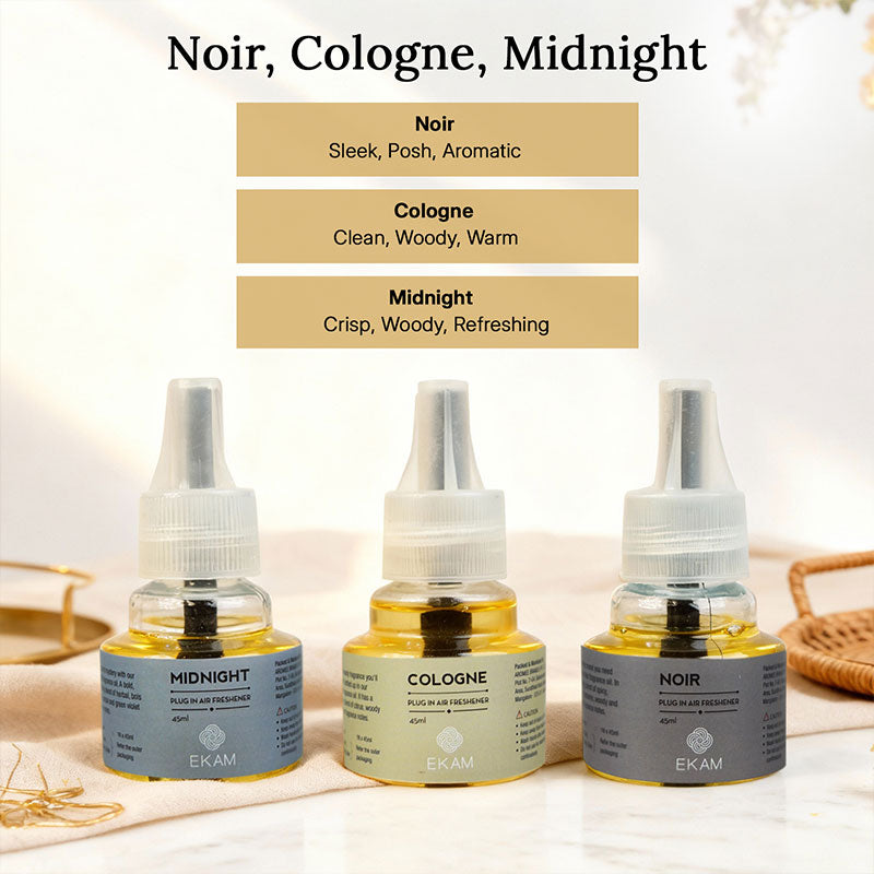 Woody &amp; Aromatic Scented Plugin Air Freshener Refill Pack of 3| 45ml Each