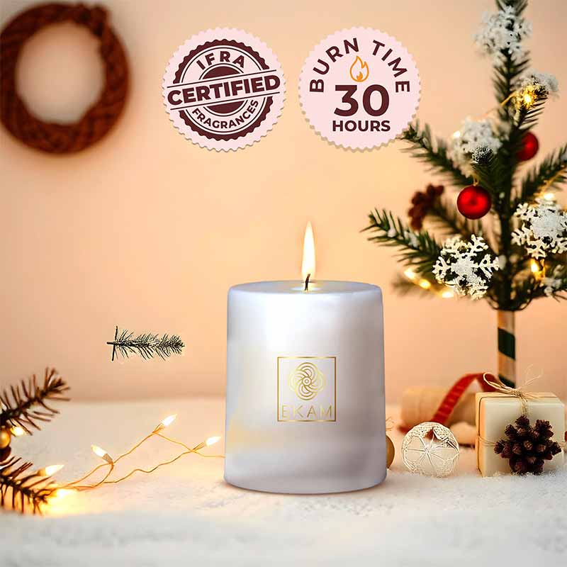 Vanilla Scented Pillar Christmas Candle (218 g)