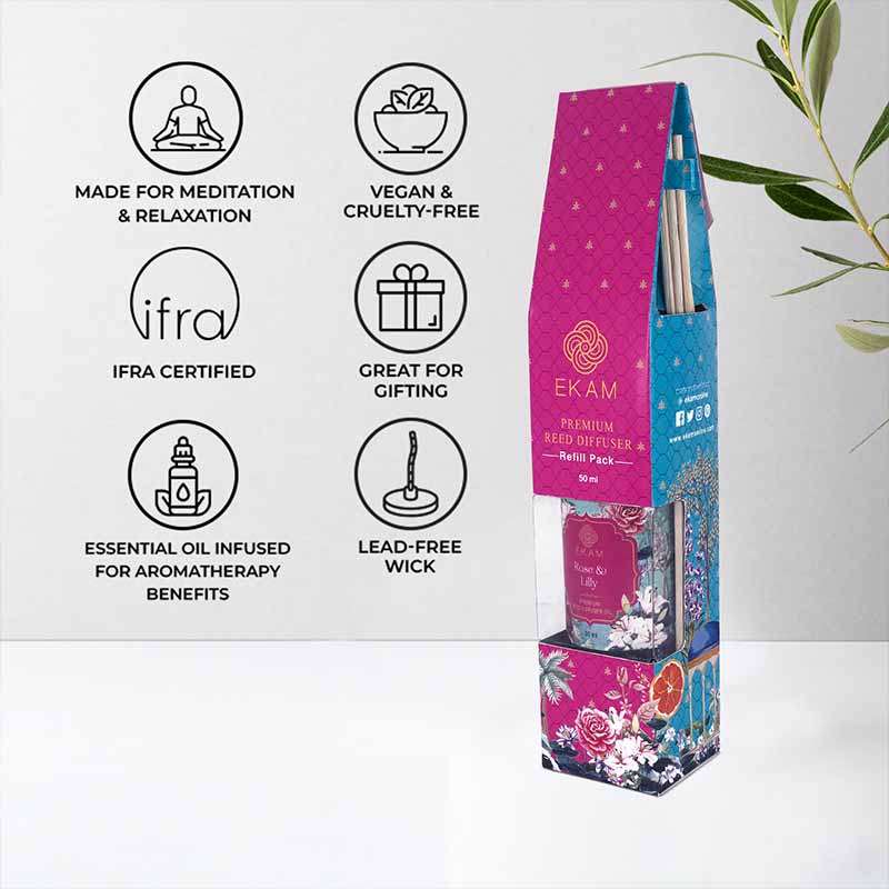 Rose &amp; Lily Reed 50ml Reed Diffuser Refill Gift Box