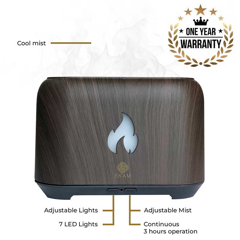 YX 1807 Dark Wood Flame Aroma Diffuser