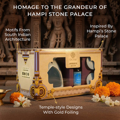Mogra Scented 10 ml Aroma Oil Warmer Set | Festive Stone Palace Collection, 2025-26