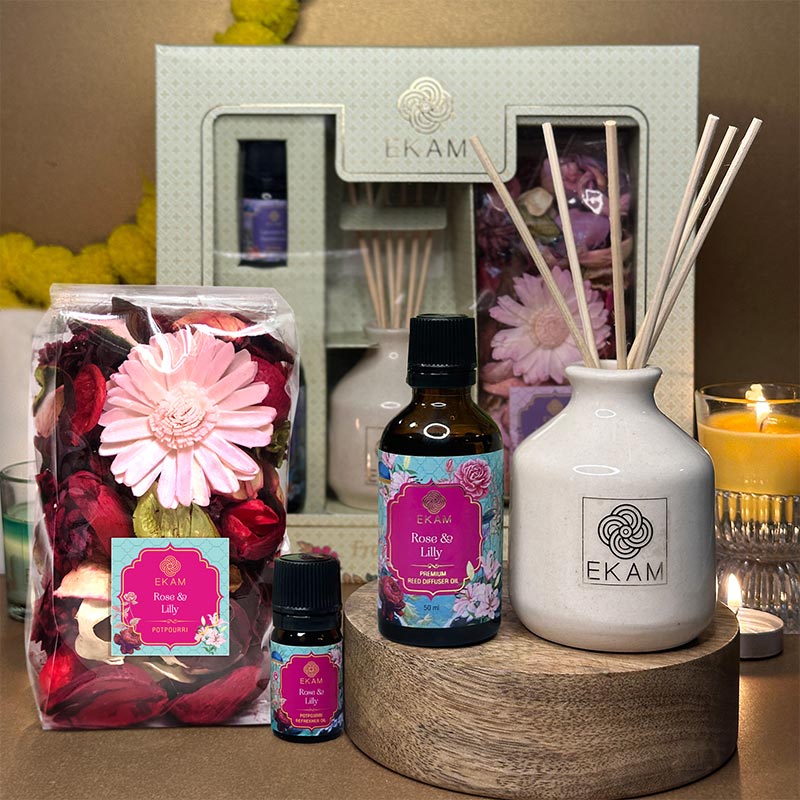 Rose &amp; Lily Reed Diffuser &amp; Potpourri Gift Set