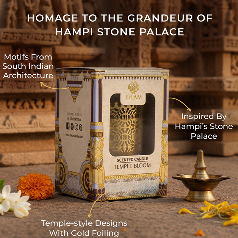 Temple Bloom Scented Votive Candle, 43 g| Festive Stone Palace Collection, 2025-26