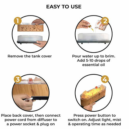 YX2221Y-Stone-Lightwood Flame Aroma Diffuser