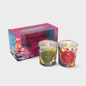 Pack of 2 Shot Glass Candles | Jasmine &amp; Freesia | Grapefruit &amp; Mandarin