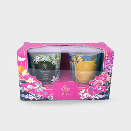 Pack of 2 Shot Glass Candles | Neroli &amp; Lime | Nagchampa