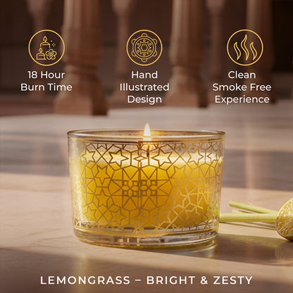 Lemongrass Scented Bowl Candle, 85 g| Festive Pink Haveli Collection, 2025-26