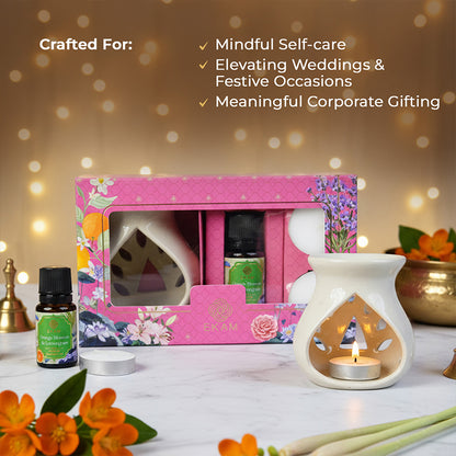 Orange Blossom &amp; Lemongrass Ceramic Oil Warmer Gift Set
