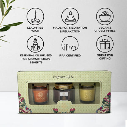 3 Pack Candle Gift Set |  Mandarin, Mahogany  &amp; Lemon