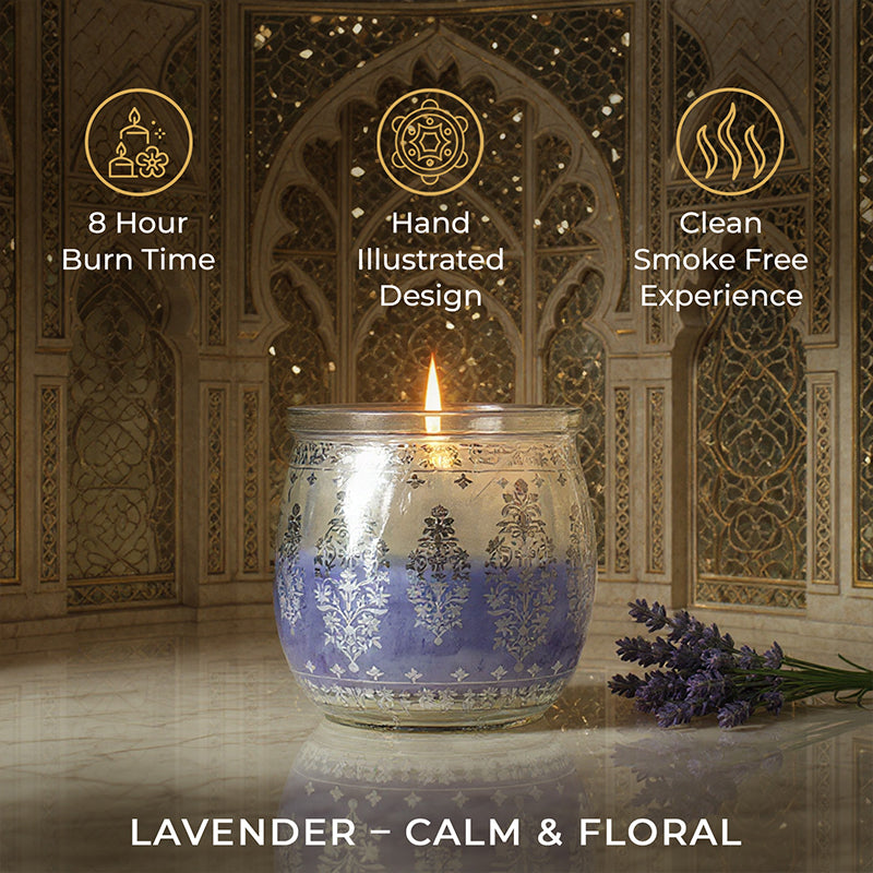 Lavender Scented Jar Candle, 28.5 g| Festive Sheesh Mahal Collection, 2025-26