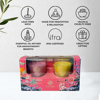 2 Pack Candle Gift Box |  Honey and Lemon &amp; Clary Sage