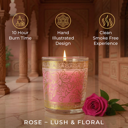 Rose Scented Votive Candle, 43 g| Festive Pink Haveli Collection, 2025-26