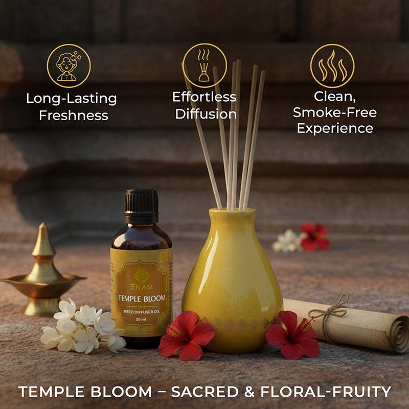 Temple Bloom Reed Diffuser Gift Set| Festive Stone Palace Collection, 2025-26