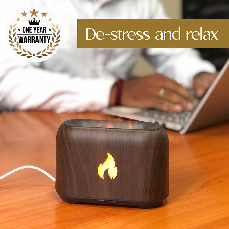 YX 1807 Dark Wood Flame Aroma Diffuser