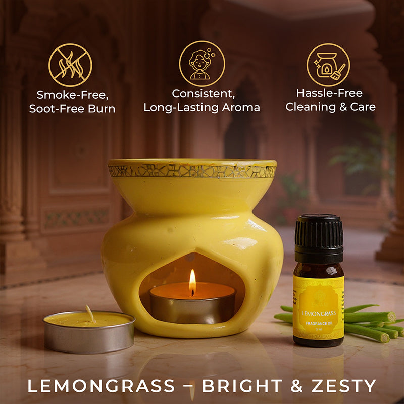Lemongrass Scented 5 ml Vaporizer Set | Festive Pink Haveli Collection, 2025-26
