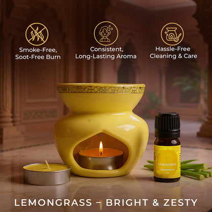 Lemongrass Scented 5 ml Vaporizer Set | Festive Pink Haveli Collection, 2025-26