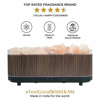 YX2221Y-Stone-Black Flame Aroma Diffuser