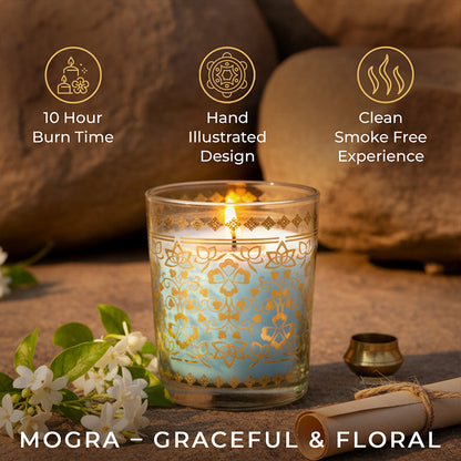 Mogra Scented Votive Candle, 43 g| Festive Stone Palace Collection, 2025-26