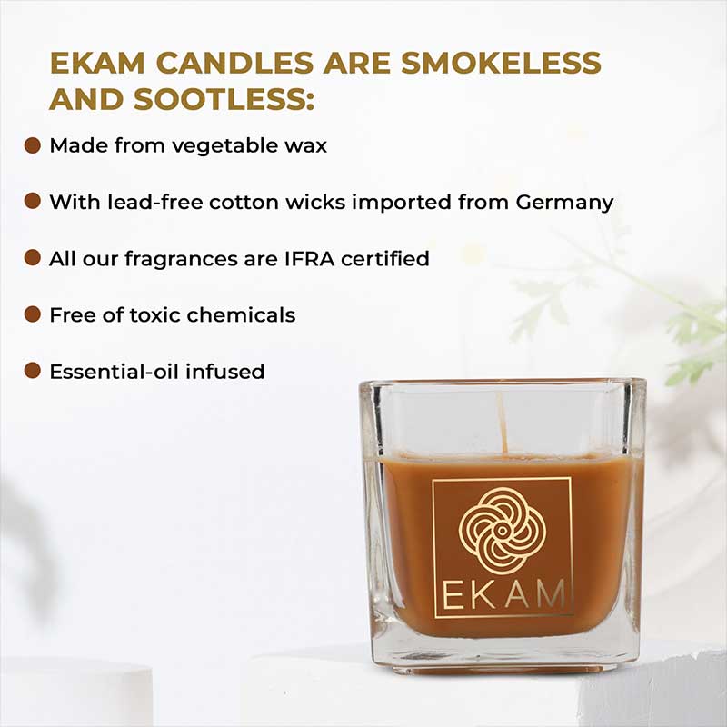 EKAM Driftwood Scented Square Cup Candle