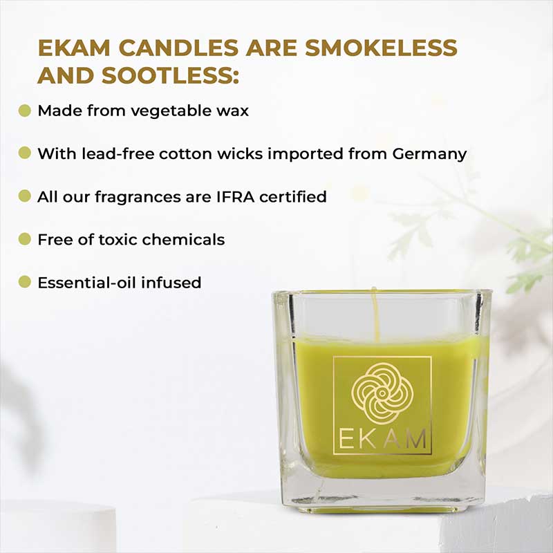 EKAM Lemongrass Scented Square Cup Candle