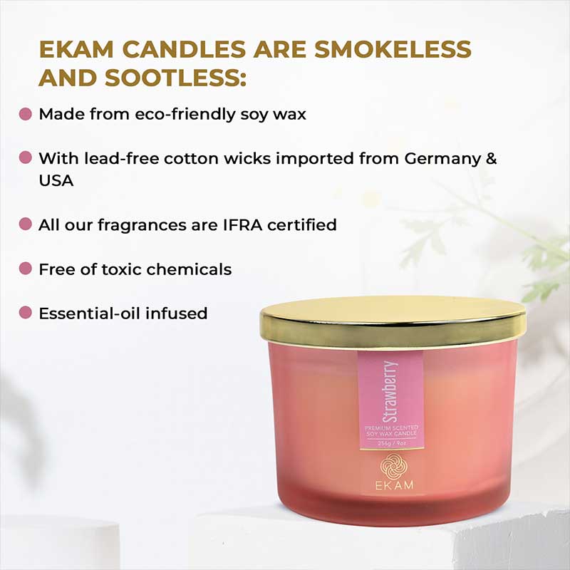 Strawberry 3 Wick Scented Candle