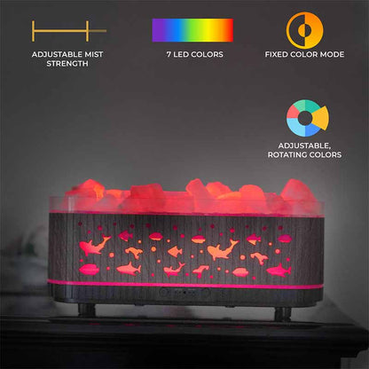 YX2221Y-Stone-Black Flame Aroma Diffuser