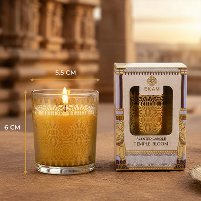 Temple Bloom Scented Votive Candle, 43 g| Festive Stone Palace Collection, 2025-26