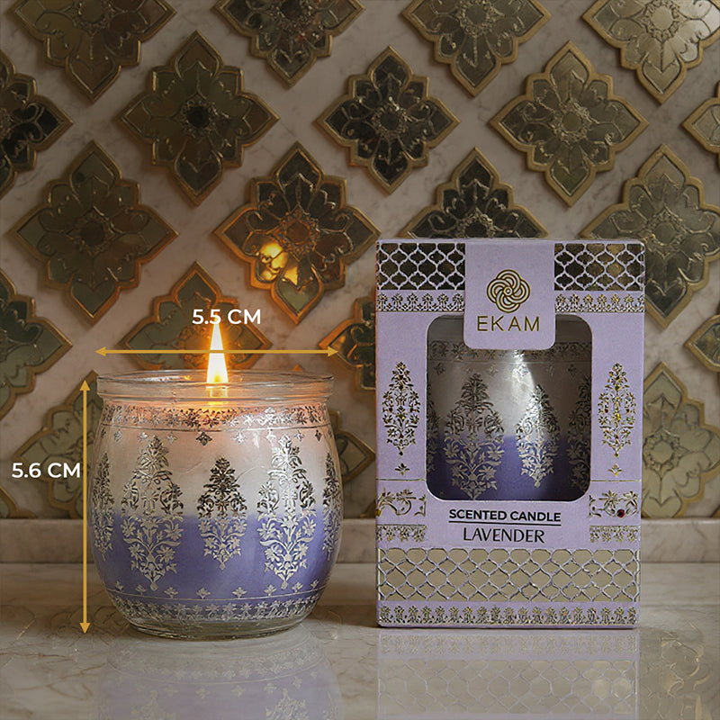 Lavender Scented Jar Candle, 28.5 g| Festive Sheesh Mahal Collection, 2025-26