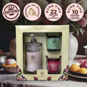 3 Pack Candle Gift Set | Jasmine,  Fresh Cotton &amp; Rose