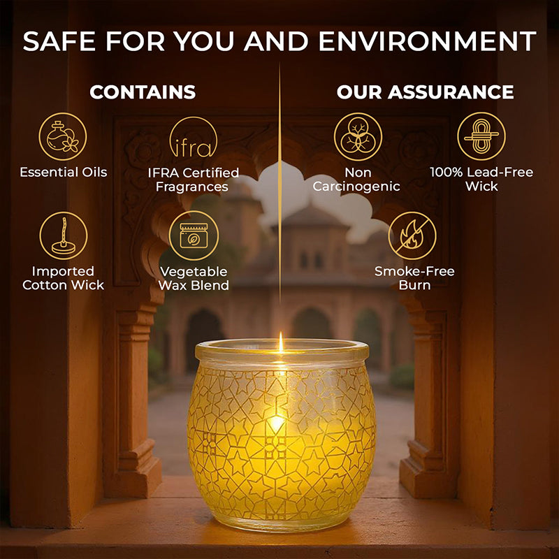 Lemongrass Scented Jar Candle, 28.5 g| Festive Pink Haveli Collection, 2025-26