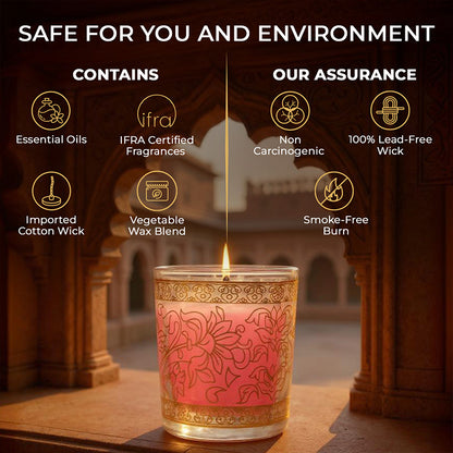 Rose Scented Votive Candle, 43 g| Festive Pink Haveli Collection, 2025-26
