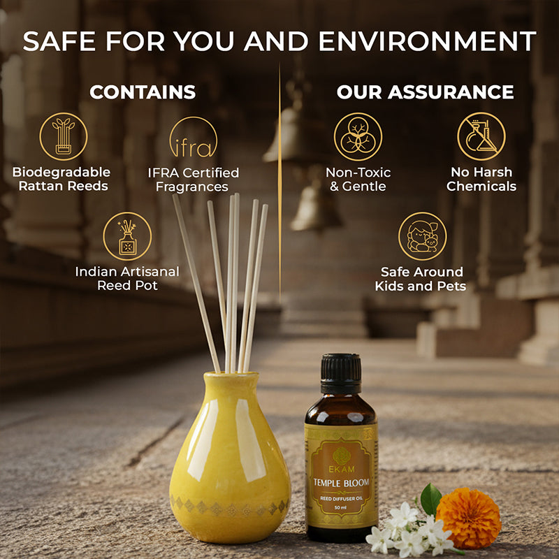 Temple Bloom Reed Diffuser Gift Set| Festive Stone Palace Collection, 2025-26